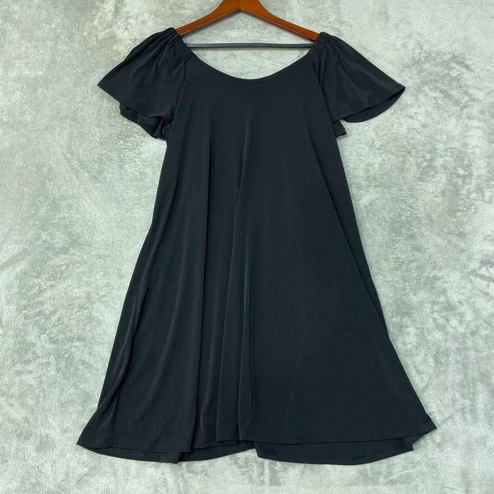 NWT Signature by Robbie Bee Crepe Tunic Knee Dress Women's XL Black